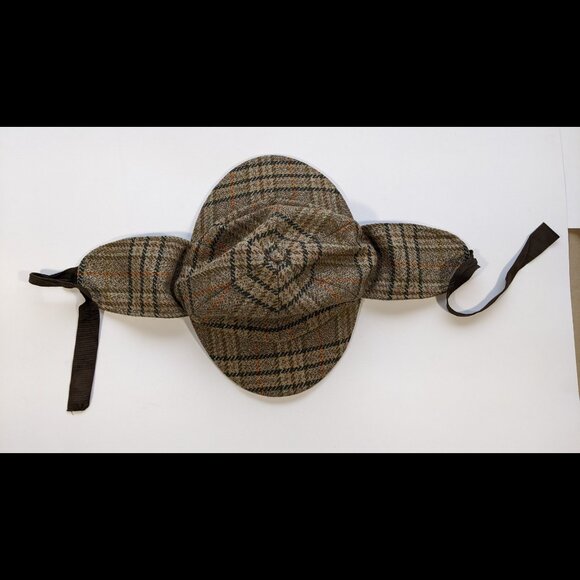 Glen Appin Scotland Deerstalker Wool Hat Tweed Two Billed Sherlock Holmes 21 in. - Picture 5 of 10